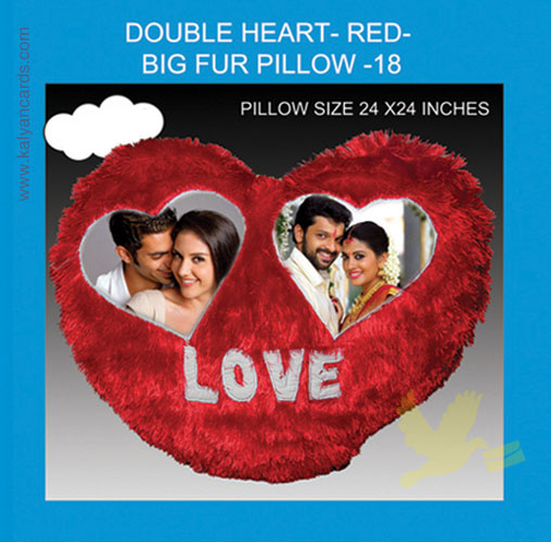 double heart pillow