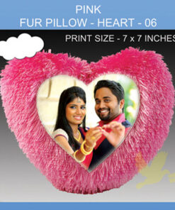 Pink Heart Fur Pillow