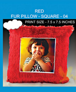 Red Fur pillow square