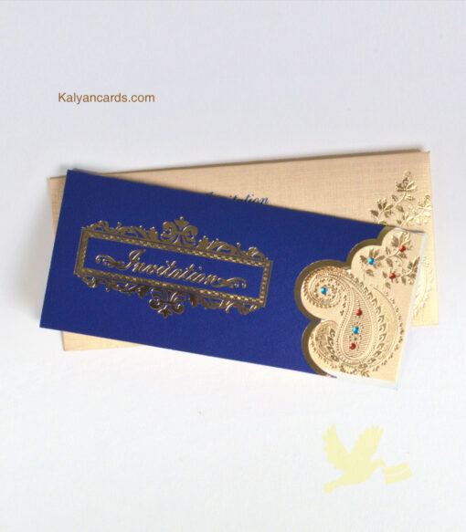 blue flower design personal invitation cards