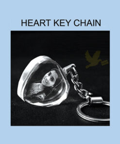 2d crystal key chain heart