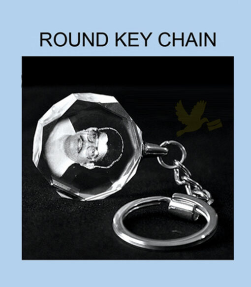2d-crystal key chain round