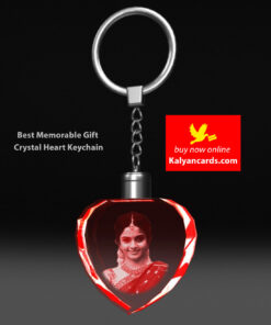 crystal keychains 2d model Laser Engraving your photos crystal heart shape led light