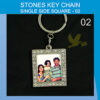 Square Stone key chain single side