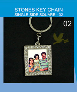 Square Stone key chain single side