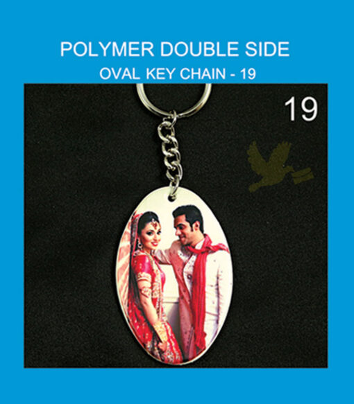 Polymer Double Side Oval Key chains