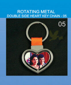 Rotating Metal Double side heart keychains