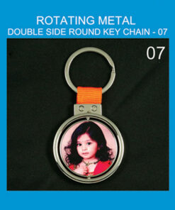 round Rotating metal key chain double side print