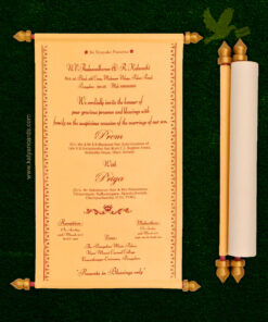 scroll wedding invitation card