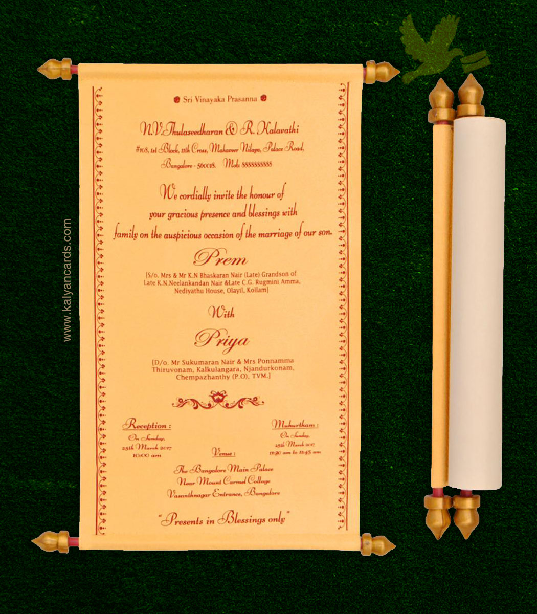 Scroll Wedding Invitations, Scroll Invitations