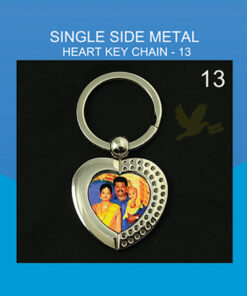 single side metal heart keychains
