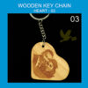 wooden heart keychain