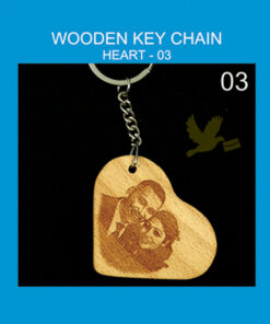 wooden heart keychain