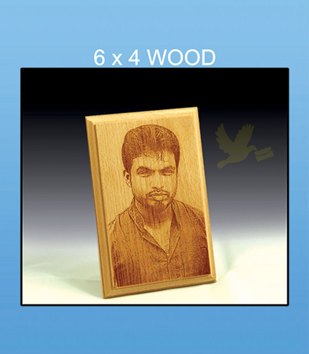 Wooden Personalized Engraved Rectangle Photo Keychain - Incredible Gifts