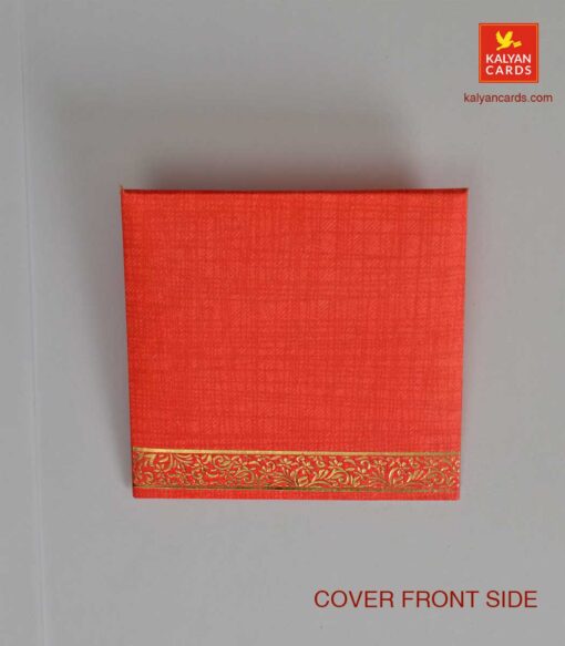 Red Shading Leaf Type Wedding Card in bangalore leaf cards cover front
