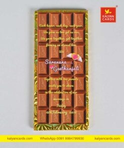 customized cadbury chocolate wedding card online design
