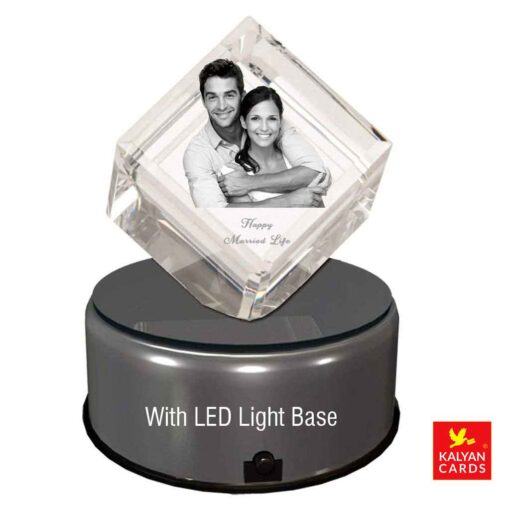 Crystal 3D Photo Engraving with led light