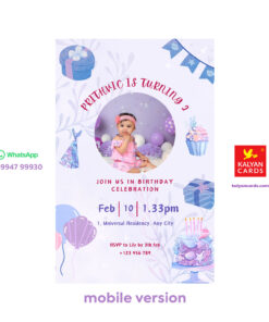 Birthday Invitation Cards Purple Watercolor